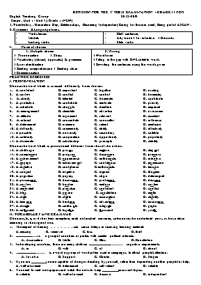 Revision for the 1st Term examination - Grade 11 - 2018-2019